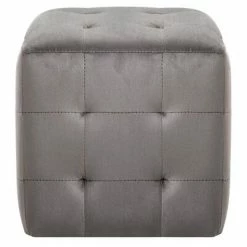 VidaXL 2 pcs Poufs Gris 30 x 30 x 30 cm Tissu velours 8 VidaXL 2 pcs Poufs Gris 30 x 30 x 30 cm Tissu velours -Poufs Soldes image 3 278385