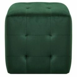 VidaXL 2 pcs Poufs Vert 30 x 30 x 30 cm Tissu velours -Poufs Soldes image 3 278387