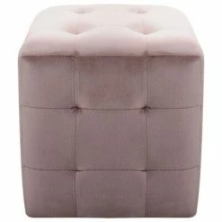 VidaXL 2 pcs Poufs Rose 30 x 30 x 30 cm Tissu velours -Poufs Soldes image 3 278388