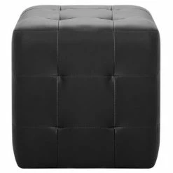 VidaXL Poufs 2 pcs Noir 30 x 30 x 30 cm Similicuir -Poufs Soldes image 3 278390