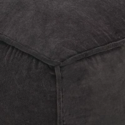 VidaXL Pouf Velours de coton 40 x 40 x 40 cm Anthracite 3 VidaXL Pouf Velours de coton 40 x 40 x 40 cm Anthracite – Image 3