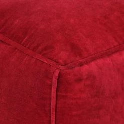 VidaXL Pouf Velours de coton 40 x 40 x 40 cm Rouge rubis -Poufs Soldes image 3 284029