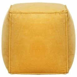 VidaXL Pouf Velours de coton 40 x 40 x 40 cm Jaune 6 VidaXL Pouf Velours de coton 40 x 40 x 40 cm Jaune -Poufs Soldes image 3 284030