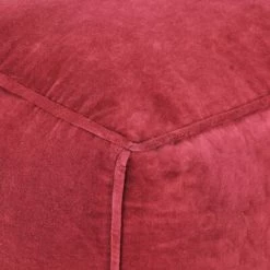 VidaXL Pouf Velours de coton 40 x 40 x 40 cm Rouge 6 VidaXL Pouf Velours de coton 40 x 40 x 40 cm Rouge -Poufs Soldes image 3 284031