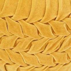 VidaXL Pouf Velours de coton Design de sarrau 40 x 30 cm Jaune -Poufs Soldes image 3 284035