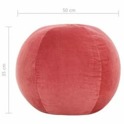 VidaXL Pouf Velours de coton 50 x 35 cm Rose -Poufs Soldes image 3 284041