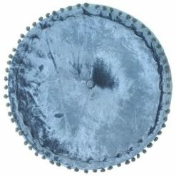 VidaXL Pouf Rond Velours 40 x 20 cm Bleu -Poufs Soldes image 3 287566