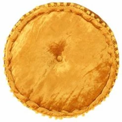 VidaXL Pouf Rond Velours 40 x 20 cm Moutarde -Poufs Soldes image 3 287568