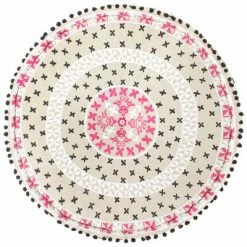 VidaXL Pouf rond avec broderie Coton 60 x 25 Multicolore -Poufs Soldes image 3 287575