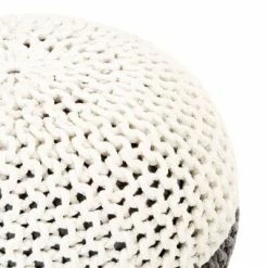 VidaXL Pouf tricoté à la main Anthracite et blanc 50 x 35 cm Coton 7 VidaXL Pouf tricoté à la main Anthracite et blanc 50 x 35 cm Coton -Poufs Soldes image 3 287594
