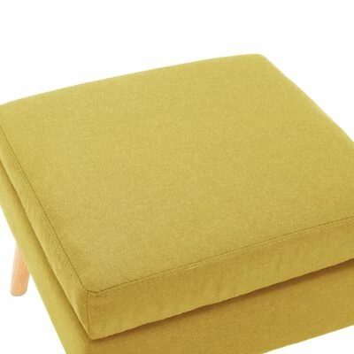 VidaXL Repose-pied Jaune Tissu 3 VidaXL Repose-pied Jaune Tissu – Image 3