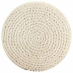 VidaXL Pouf fait à la main en macramé 45x30 cm Coton -Poufs Soldes image 3 324002