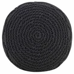 VidaXL Pouf fait à la main en macramé Anthracite 45x30 cm Coton -Poufs Soldes image 3 324003