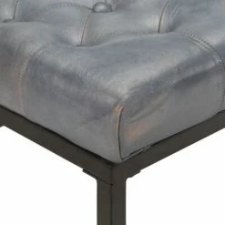 VidaXL Pouf Gris 62x62x47 cm Cuir véritable 8 VidaXL Pouf Gris 62x62x47 cm Cuir véritable -Poufs Soldes image 3 325141