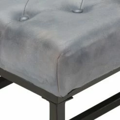 VidaXL Pouf Gris 80x80x43 cm Cuir véritable -Poufs Soldes image 3 325142