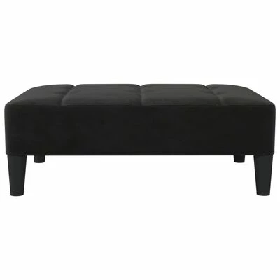 VidaXL Repose-pied Noir 78x56x32 cm Velours 3 VidaXL Repose-pied Noir 78x56x32 cm Velours – Image 3