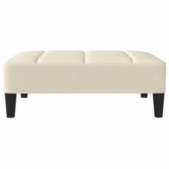 VidaXL Repose-pied Crème 78x56x32 cm Velours -Poufs Soldes image 3 337737