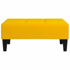 VidaXL Repose-pied Jaune 78x56x32 cm Velours -Poufs Soldes image 3 337765