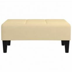 VidaXL Repose-pied Crème 78x56x32 cm Velours -Poufs Soldes image 3 337767