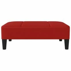 VidaXL Repose-pied Rouge bordeaux 78x56x32 cm Similicuir -Poufs Soldes image 3 337772
