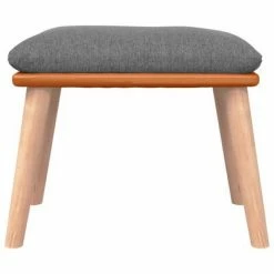 VidaXL Repose-pied Gris clair 45x29,5x39 cm Tissu et similicuir -Poufs Soldes image 3 341446