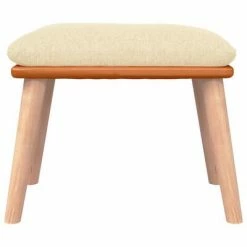 VidaXL Repose-pied Crème 45x29,5x39 cm Tissu et similicuir -Poufs Soldes image 3 341448