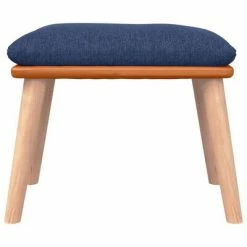 VidaXL Repose-pied Bleu 45x29,5x39 cm Tissu et similicuir -Poufs Soldes image 3 341450