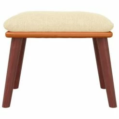 VidaXL Repose-pied Crème 45x29,5x39 cm Tissu et similicuir -Poufs Soldes image 3 341481
