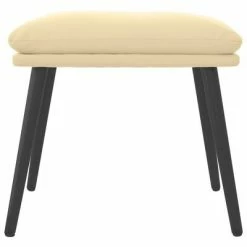 VidaXL Repose-pied Blanc crème 45x29,5x39 cm Velours -Poufs Soldes image 3 341513