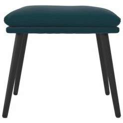 VidaXL Repose-pied Bleu 45x29,5x39 cm Velours -Poufs Soldes image 3 341514
