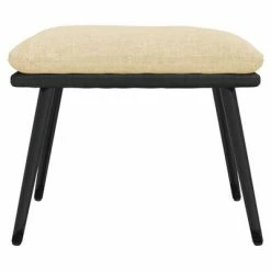 VidaXL Repose-pied Crème 45x29,5x39 cm Tissu et similicuir -Poufs Soldes image 3 341517