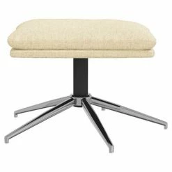 VidaXL Repose-pied Crème 60x60x39 cm Tissu -Poufs Soldes image 3 341547