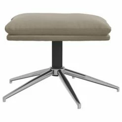 VidaXL Repose-pied Gris clair 60x60x39 cm Tissu microfibre -Poufs Soldes image 3 341560