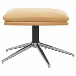 VidaXL Repose-pied Crème 60x60x39 cm Tissu microfibre -Poufs Soldes image 3 341563