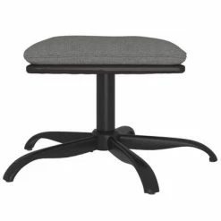 VidaXL Repose-pied Gris clair 60x60x39 cm Tissu et similicuir -Poufs Soldes image 3 341596