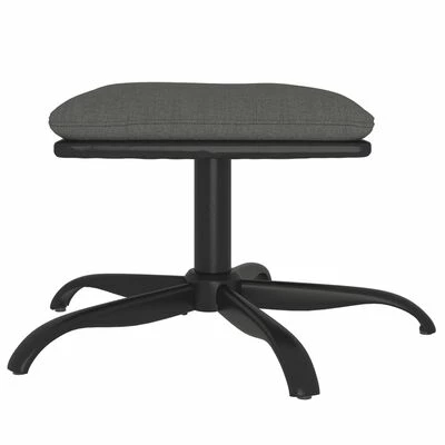 VidaXL Repose-pied Gris foncé 60x60x39 cm Tissu et similicuir 3 VidaXL Repose-pied Gris foncé 60x60x39 cm Tissu et similicuir – Image 3