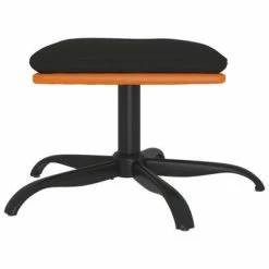 VidaXL Repose-pied Noir 60x60x39 cm Tissu et similicuir -Poufs Soldes image 3 341613