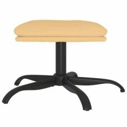 VidaXL Repose-pied Crème 60x60x39 cm Tissu microfibre -Poufs Soldes image 3 341625