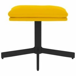 VidaXL Repose-pied Jaune moutarde 60x60x39 cm Velours -Poufs Soldes image 3 341633