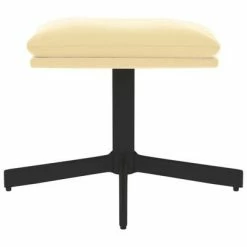 VidaXL Repose-pied Blanc crème 60x60x39 cm Velours -Poufs Soldes image 3 341635