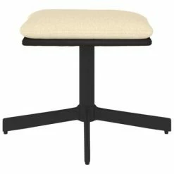 VidaXL Repose-pied Crème 60x60x39 cm Tissu et similicuir -Poufs Soldes image 3 341646