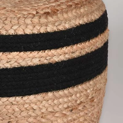 LABEL51 Pouf Jute tressé Noir et naturel 3 LABEL51 Pouf Jute tressé Noir et naturel – Image 3