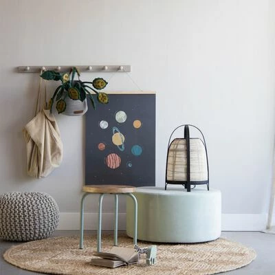 KidsDepot Pouf Bundy 40x32 cm Coton Gris 3 KidsDepot Pouf Bundy 40x32 cm Coton Gris – Image 3