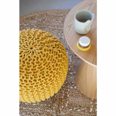 KidsDepot Pouf Bundy 40x32 cm Coton Jaune 3 KidsDepot Pouf Bundy 40x32 cm Coton Jaune – Image 3