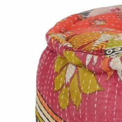 VidaXL Poufs et tapis 3 pcs Tissu Patchwork -Poufs Soldes image 4 244989