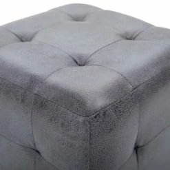 VidaXL 2 pcs Poufs Gris 30 x 30 x 30 cm Similicuir daim -Poufs Soldes image 4 278383