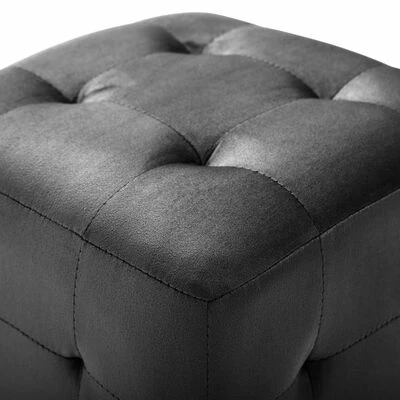 VidaXL 2 pcs Poufs Noir 30 x 30 x 30 cm Tissu velours 4 VidaXL 2 pcs Poufs Noir 30 x 30 x 30 cm Tissu velours – Image 4