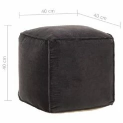VidaXL Pouf Velours de coton 40 x 40 x 40 cm Anthracite 7 VidaXL Pouf Velours de coton 40 x 40 x 40 cm Anthracite -Poufs Soldes image 4 284027