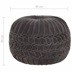 VidaXL Pouf Velours de coton Design de sarrau 40 x 30 cm Anthracite 7 VidaXL Pouf Velours de coton Design de sarrau 40 x 30 cm Anthracite -Poufs Soldes image 4 284032
