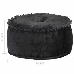 VidaXL Pouf Rond Velours 40 x 20 cm Anthracite -Poufs Soldes image 4 287565